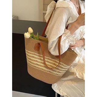 夏天出遊大容量編織包包2026新款休閒度假風沙灘包通勤百搭草編包