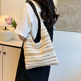 Heyoo 여성 가방 숄더백 가방 네트백 심플 패션 캐쥬얼 비치백 바캉스백