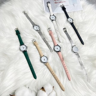 디아브 심플 손목 시계 가죽 메탈 메쉬 실버 여성시계