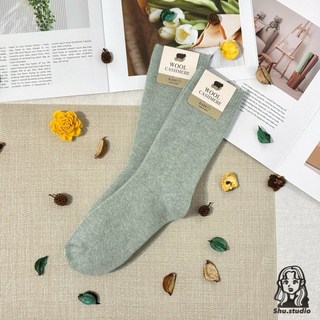 韓國襪子 冬季厚襪 韓系穿搭 【shu.】 正韓biarritz新品保暖羊毛襪 冬季保暖羊毛襪 保暖必備