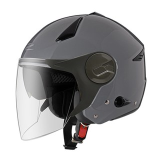 ZEUS ZS 612A 素色內墨鏡安全帽，兩段通風，防水設計，全可拆洗內襯，多色可選半罩式機車安全帽, 水泥灰