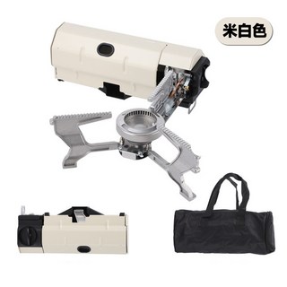 【台灣熱銷Top1】【台灣24h快速出貨】便攜式防爆摺疊卡式爐 戶外迷你卡式爐 露營卡式爐 蜘蛛爐 折疊卡式爐 卡式瓦斯, 米白色【2600W猛火】, 1個