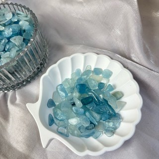 海藍寶碎石 7-9mm 水晶碎石 100公克 能量淨化 空間擺飾, 海藍寶