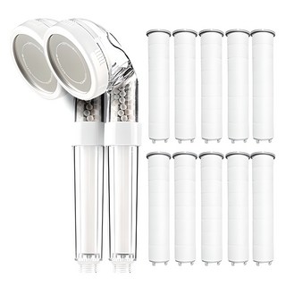 레베랑스 제트수압 마이크로필터 샤워기 헤드 2p + 필터 10p 세트, 1개, 혼합색상