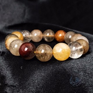 招財多寶髮晶手串手鏈 聚寶盆異象水晶 鈦金髮膠花幽靈