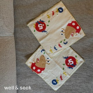 well＆seek【任天堂 PIKMIN】皮克敏方巾/擦手巾, 1個