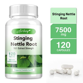 쐐기풀 뿌리 7500mg - 모발 건강 전립선 및 요로 건강 지원, 1개, 120정