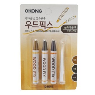 오공 우드픽스 마루커버시트 목재 흠집 우드픽스 보수용품, 1세트, 오공 가장어두운색