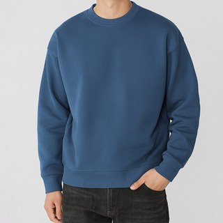 루크 겨울 융기모 빅사이즈 오버핏 맨투맨 남성 라운드넥 기모 안감 레이어드 티셔츠 남자 드롭숄더 머슬핏 긴팔티 유니섹스 코튼 무지티