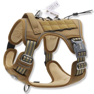 독스랩 강아지 하네스 중형견 대형견 앞섬방지 앞고리 진돗개 리트리버 가슴줄, 카키, 1개