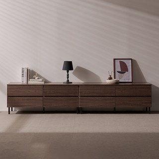 보루네오 마르체 밀로 템바보드 수납 서랍 TV장 거실장 2400 BBR013C, 브라운오크