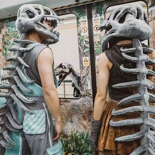 恐龍骨骼造型服裝 萬聖節角色扮演派對 趣味個性 柔軟舒適材質 輕巧易穿脫設計, 成人款