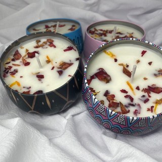 乾花香薰蠟燭禮盒套裝 - 家用客廳臥室香氛助眠擺件結婚伴手禮物, 1個, 0.05克【一個裝】燃燒時間不到一分鐘