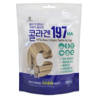 콜라겐 197 HA 강아지 가수분해 간식 체석제거 덴탈껌, 2개, 240ml, MEDIUM(미디움)