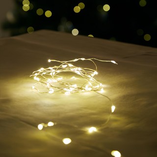 지네전구 줄전구 LED 줄조명 웜 화이트 건전지 50구, 투명, 3m, 1개