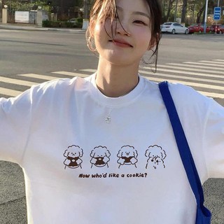 艾咪e舖 潮T 情侶裝 純棉長T MIT台灣製【YL1401-52】四隻貴賓狗吃餅乾