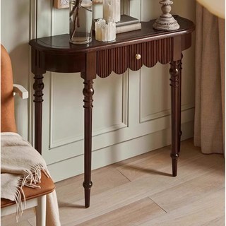 實木玄關桌 半圓弧形端景台, 伯克納桌【黑色】,1000MM*280MM*850MM