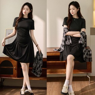 올리비아컴퍼니 여름 슬림핏 블랙 셔링 미니 원피스 반팔 꾸안꾸 데일리룩 하객룩 데이트룩 오피스룩