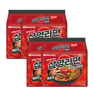 삼양 삼양라면 매운맛 20입 (5입 x 4개) /멀티팩, 20개