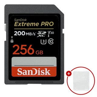 샌디스크 익스트림 프로 SD메모리카드 Extreme PRO UHS-I SDXX + SD카드 케이스, 1개, 256GB