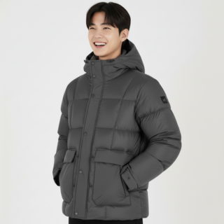 밀레 남성 구스다운 후드 패딩