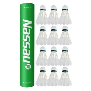 낫소 깃털 셔틀콕 NSC-701, 1개, 화이트, 12개입