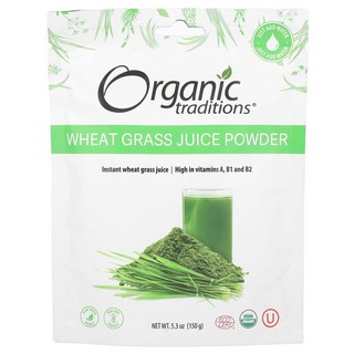 Organic Traditions 오가닉 트레디션 그린 슈퍼푸드 밀싹즙 파우더 Wheat Grass Juice Powder, 1개, 150g