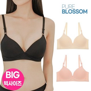 스벅 쿠폰 증정 [퓨어블라썸] 빅사이즈 코튼 트라이앵글 노와이어 브라
