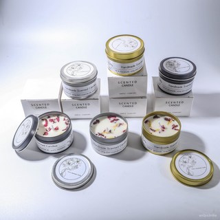 大豆蠟幹花香薰蠟燭 ?結婚伴手禮生日禮物花氛芳熏香蠟燭, 1個, 黑色罐--漿果香,單個裝