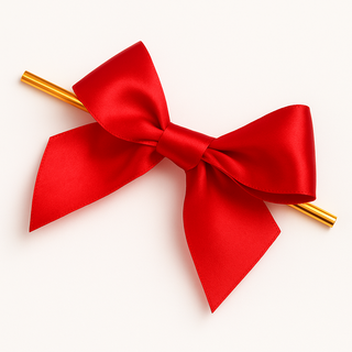 잇츠K 빵끈 완성리본 / 답례품 선물 포장 쿠키 리본타이, 80개, 레드