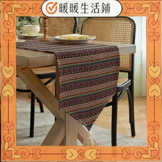 暖暖生活鋪台灣現貨茶桌布流蘇桌旗 美式波普秋季桌巾, 波西幾何,40* 200厘米, 1個