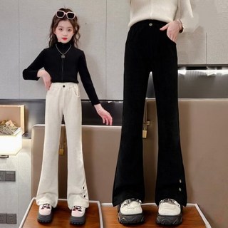 新款可愛童裝 女童秋冬長褲 女童褲子秋裝2025新款中大童洋氣休閒長褲秋季兒童外穿喇叭褲