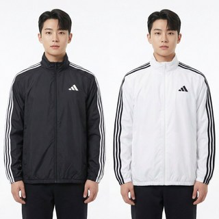 아디다스 남성 바람막이 3스트라이프 트리콧 안감 경량 윈드 재킷