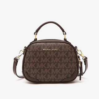 MIEAHL KGPS 真皮手提斜背包 波士頓包 大容量肩背包 時尚小圓包, 咖啡色