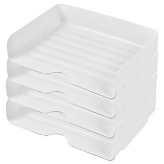 라라하우스 오픈 모듈 A4 문서 서류 정리 트레이 정리함, 4단, 경제형 화이트