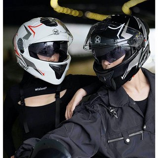 AXK 909-SH 摩托車安全帽 四季通用翻蓋保暖安全帽, 毒刺啞黑,均碼54-61CM