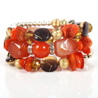 嗨購2017新款手鍊人造水晶瑪瑙石百搭多層精緻經典手鐲