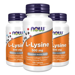 나우푸드 L-라이신 500mg 타블렛, 100정, 3개, 100정