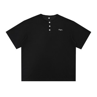 【重磅肌理】華夫格T恤 亨利領Polo衫 短袖T恤 男式T恤 夏季T恤 寬鬆版型 260g重磅面料 輕奢質感 商務休閒百搭