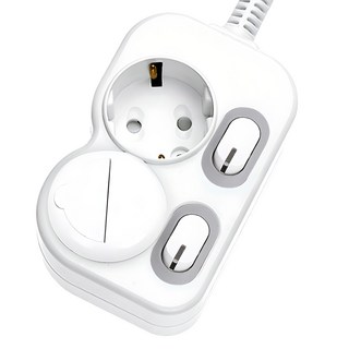 에코파워탭 LED 개별 절전 멀티탭 2구 EPM 202N, 2m, 화이트, 1개