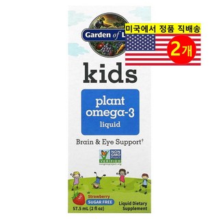 Garden of Life 가든 오브 라이프 어린이용 액상형 식물성 오메가-3 딸기향, 2개