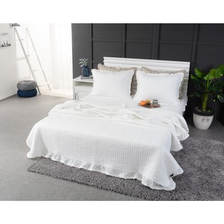 홈꼬세르 피그먼트 라지킹 레이스 순면 매트리스침대패드, 화이트