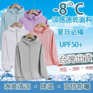 情侶款冰絲防曬外套-台灣出貨，抗UV透氣涼感外套, 女款紫色,M（體重女38-48男48-58KG）