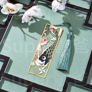 Super歐爸 古典貓咪金屬書籤 貓咪書籤 貓書籤 古風書籤 國風書籤 古典書籤 胖貓書籤 高顏值 送老師, 1個, 錦鯉