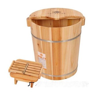 발찜질 가정용 높이 습식 휴대용 족탕기 히노끼 각탕기 히노끼족욕기, 40 단통마사지 바퀴 삼나무