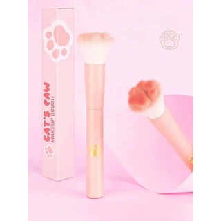 1pc 고양이 발 블러쉬 브러쉬(보관함 포함) 모든 피부 유형한 전문가용 메이크업 도구, 01 분홍색