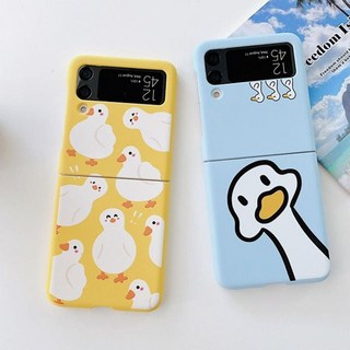 갤럭시z플립4/3 더키 오리 일러스트 컬러 하드케이스 제트플립3케이스 제트플립3귀여운