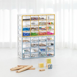 리템 UP 시스템 멀티박스 중형 16단 (2개입) / 수납정리함, 옐로우