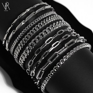 VARAM 서지컬스틸 변색없는 데일리 실버체인팔찌