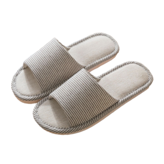 亞麻拖鞋 棉麻拖鞋 室內拖鞋 居家拖鞋 防滑拖鞋 厚底拖鞋 日系拖鞋 男女情侶拖鞋 止滑拖鞋, 黑色,42-43, 1雙